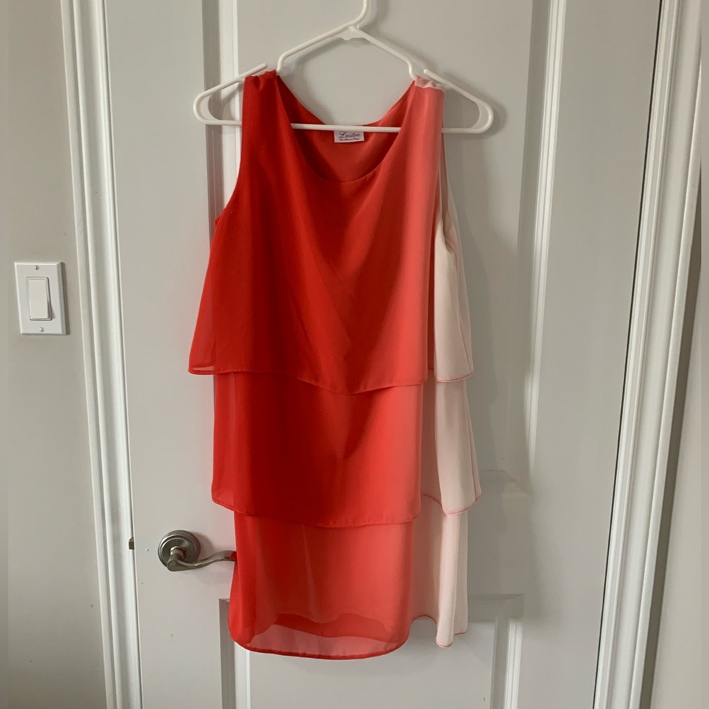 Elegant Layered Coral Dress